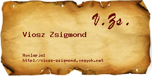 Viosz Zsigmond névjegykártya